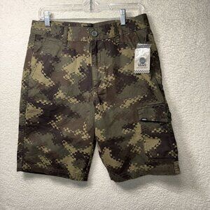 Vans Mens Ranger Green Camo Cargo Shorts 30 Regular Cotton NWT